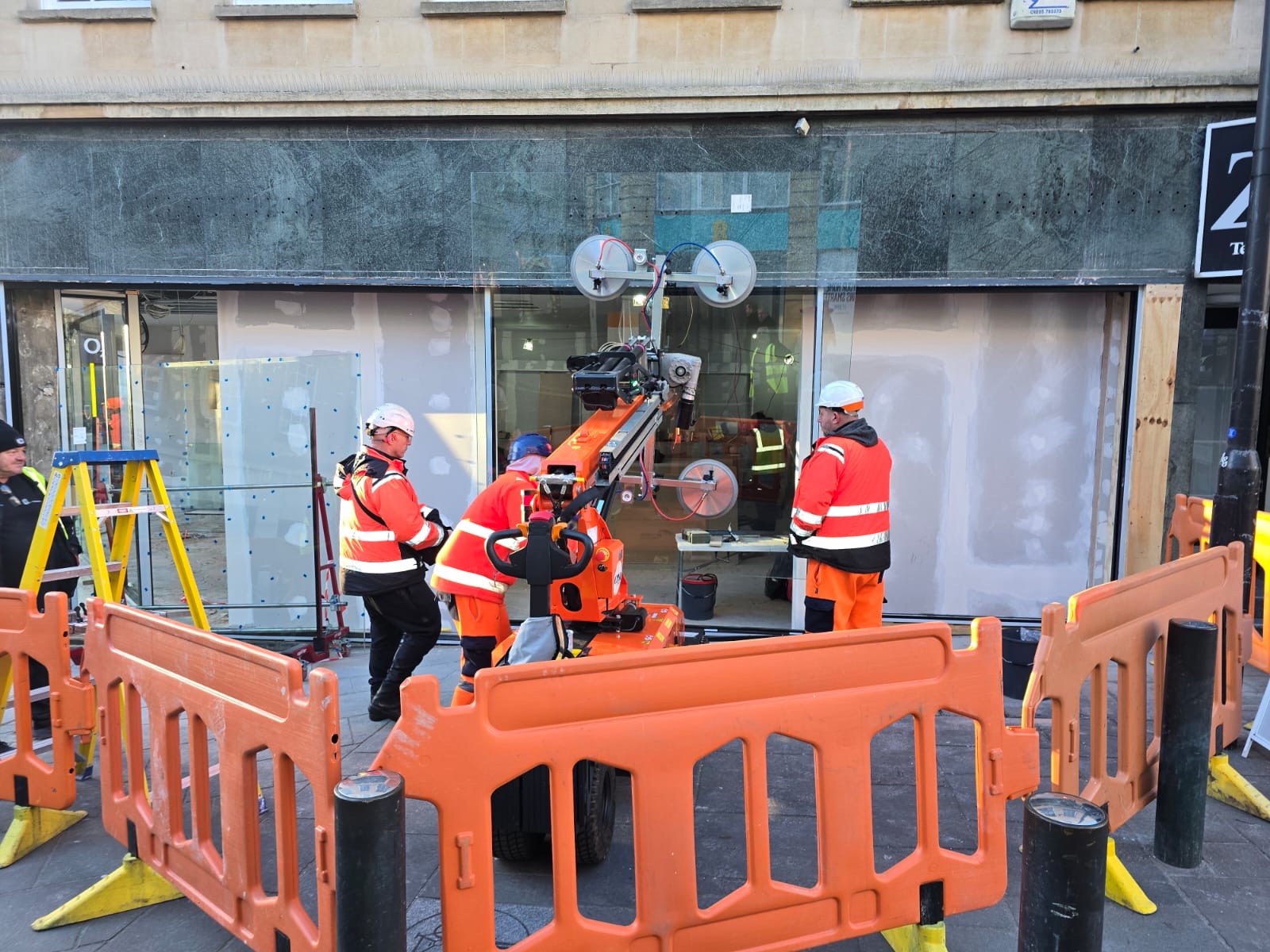 Door Engineers team in high-visibility clothing carrying out on-site works